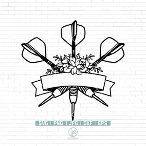 Darts Svg | Dartboard Svg | Dart Game Svg | Floral Dart Svg | Darts Clipart | Dart Target Svg | Darts Svg Cut Files for Cricut | Png Dxf Eps