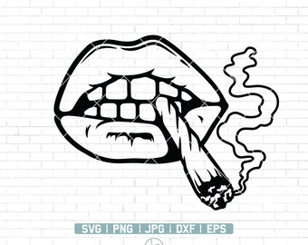 Cannabis Lips Svg | Etsy