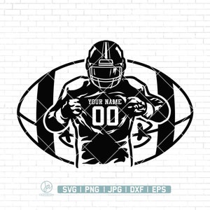 Football Player Svg, Personalized Name, Football Name Svg, Football Shirt, Football Season, Football Png, Sublimation Designs, Png Dxf Eps