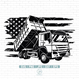 US Dump Truck Svg File | US Truck Svg | Trucker Svg | Trucking Svg | Dump Truck Cut Files | Dump Truck Files for Cricut | Dump Truck Clipart
