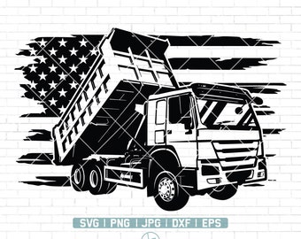 US Dump Truck Svg File | US Truck Svg | Trucker Svg | Trucking Svg | Dump Truck Cut Files | Dump Truck Files for Cricut | Dump Truck Clipart