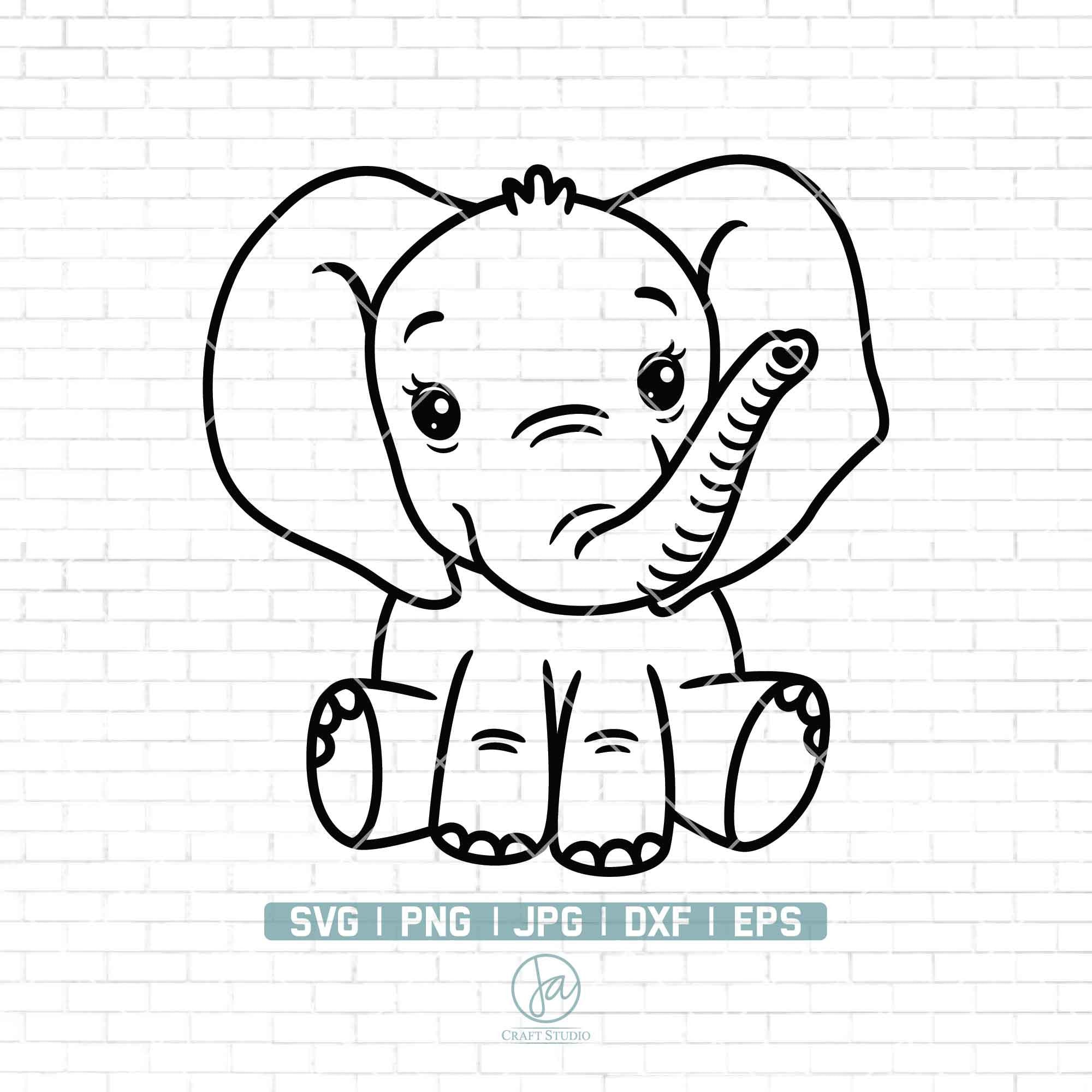 Baby Elephant SVG Cute Elephant Girl Svg Elephant Svg Etsy Ireland