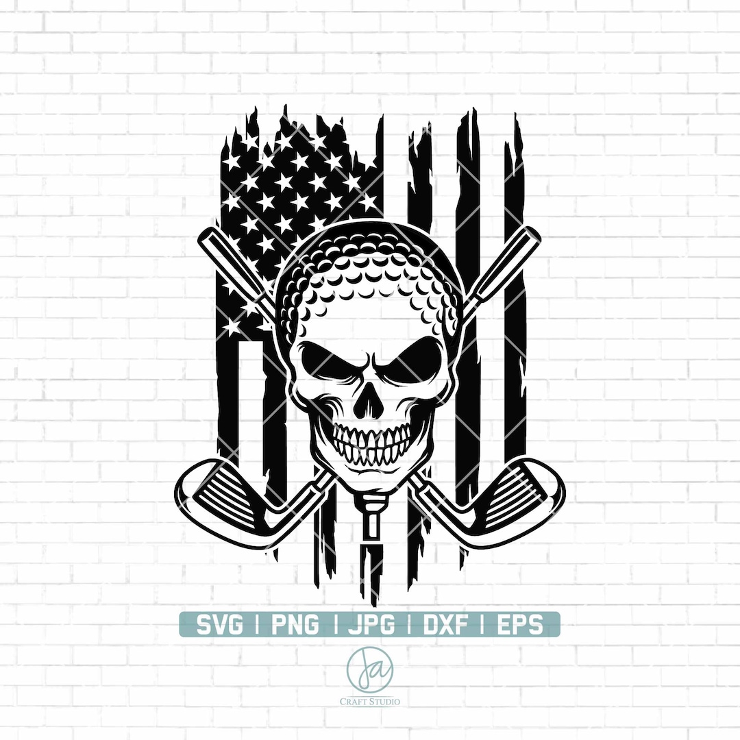 US Golf Skull Svg Golf Master Svg Skull Svg Golf Svg Golf Png Golf