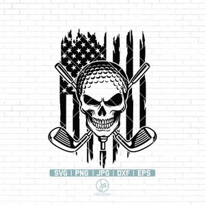 US Golf Skull Svg | Golf Master Svg | Skull Svg | Golf Svg | Golf Png | Golf Clipart | Skull Golf Svg | Golf Mom Svg | Png Dxf Jpg Eps