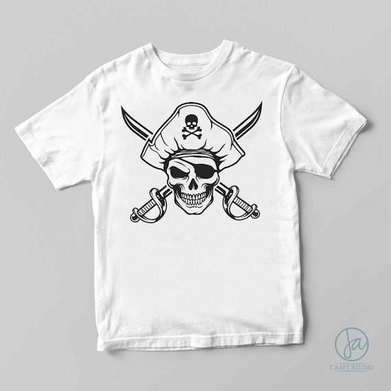 T-shirt Garçon Pirate Squelette - Imprimé Crâne Os Croisés - Taille L (14 Ans) - Fruit Of The Loom - Neuf
