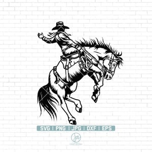 Rodeo Svg | Cowboy Svg | Western Cowboy Riding Horse svg | Rodeo Cowboy Svg | Horse Svg | Rodeo Png | Cricut & Silhouette | Png Dxf Jpg Eps