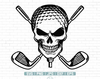 Golf Skull Svg | Golf Logo Svg | Skull Svg | Golf Svg | Golf Clipart | Golf Master Svg | Skull Golf Svg | Golf Mom Svg | Png Dxf Jpg Eps