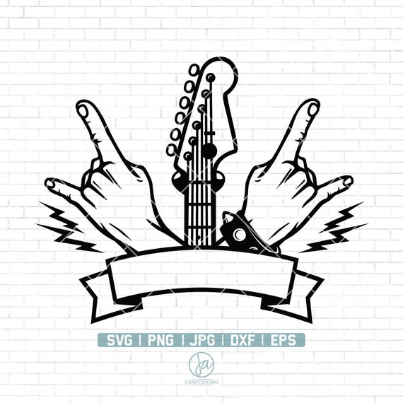 Rock And Roll Music SVG | Guitar SVG | Rock hand sign Svg | Rock N Roll SVG | Rocker Svg | Heavy Metal Svg | Instant Download, Png Dxf Eps