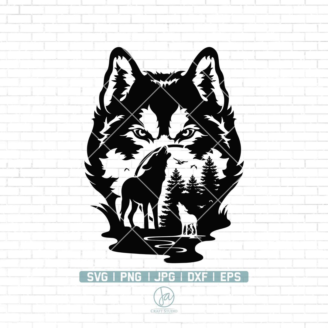 Howling Wolf SVG Wolf Svg Mountain Wolf Svg Wolf Pack Svg Wolf Shirt