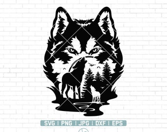 Howling Wolf SVG | Wolf svg | Mountain Wolf svg | Wolf Pack svg | Wolf Shirt | Wolf Clipart | Wolf Png | Wolf Cut Files | Png Dxf Jpg Eps