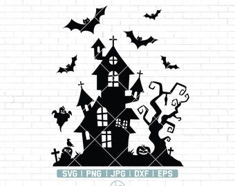 Halloween Haunted House Svg | Haunted House Svg | Halloween Svg | Halloween Shirt | Ghost Svg Halloween SVG File| for Cricut and Silhouette