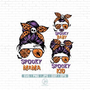 spooky mama svg | spooky mom svg | momster svg | Halloween Svg | Halloween Mom Svg | Halloween Shirt | Cricut & Silhouette | Png Dxf Eps