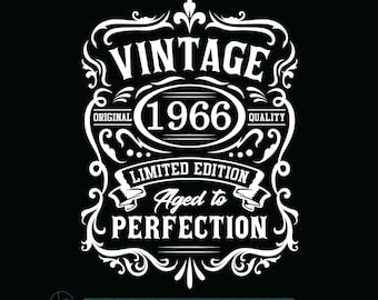 Svg de 60 cumpleaños / Camiseta de 60 cumpleaños / Svg vintage de 1966 / 1966 envejecido a la perfección / Svg envejecido a la perfección / Idea de regalo de 60 cumpleaños