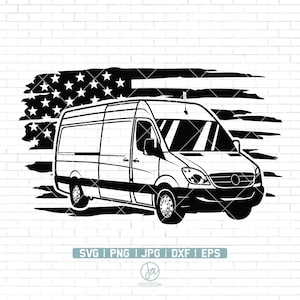 US Cargo Delivery Van SVG | Delivery Van Truck Svg | Moving Vehicle SVG | Shipping Van Svg | Delivery Van Svg Cut Files for Cricut | Png Dxf