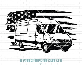 US Cargo Delivery Van SVG / Delivery Van Truck Svg / Moving Vehicle SVG / Shipping Van Svg / Delivery Van Svg Cut Files for Cricut / Png Dxf