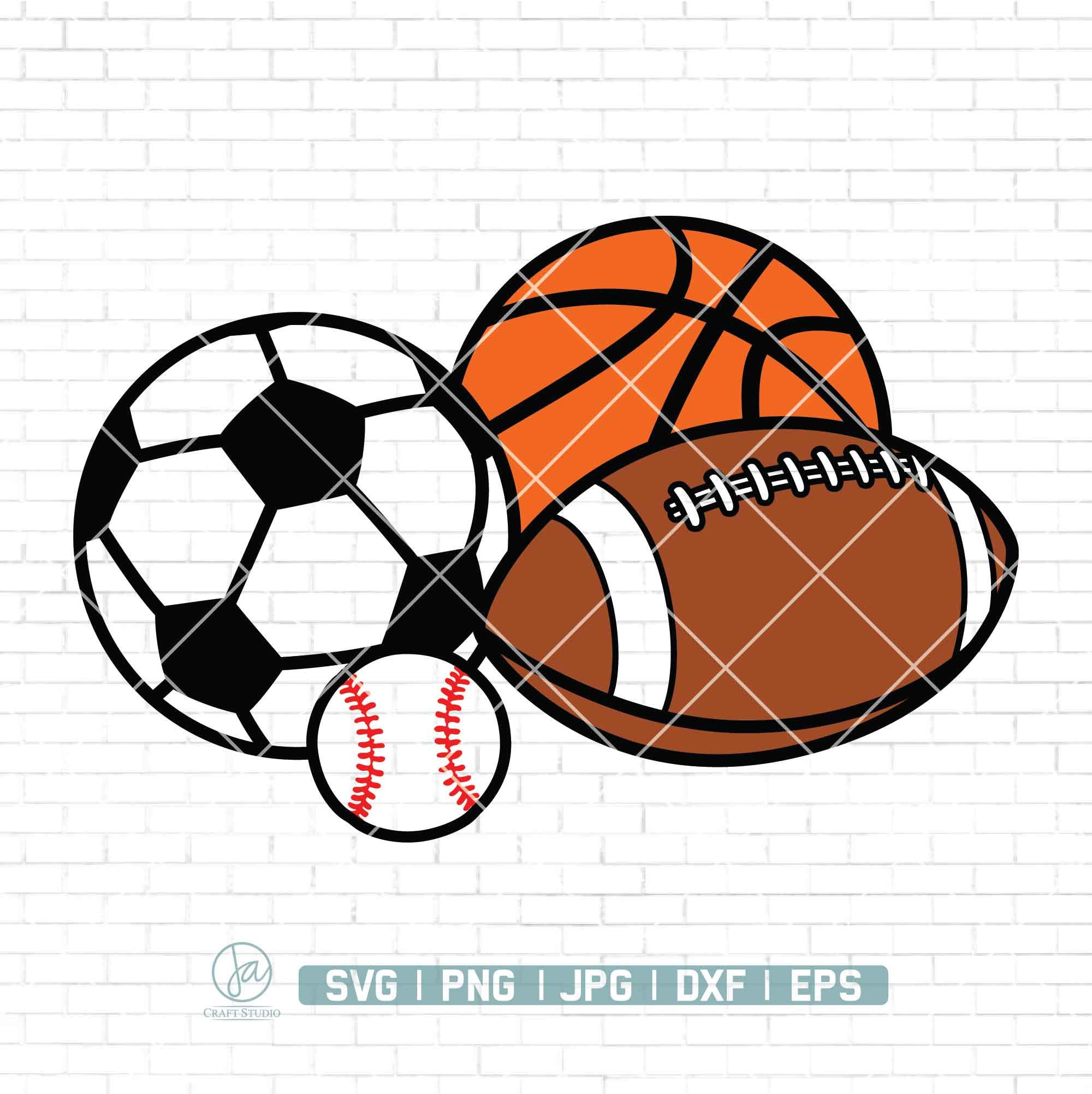 Sports Ball svg, Baseball, Football Soccer Ball & Baseball Svg, Soccer svg, Basketball svg, Instant Download, Digital Download, Jpg Dxf Png