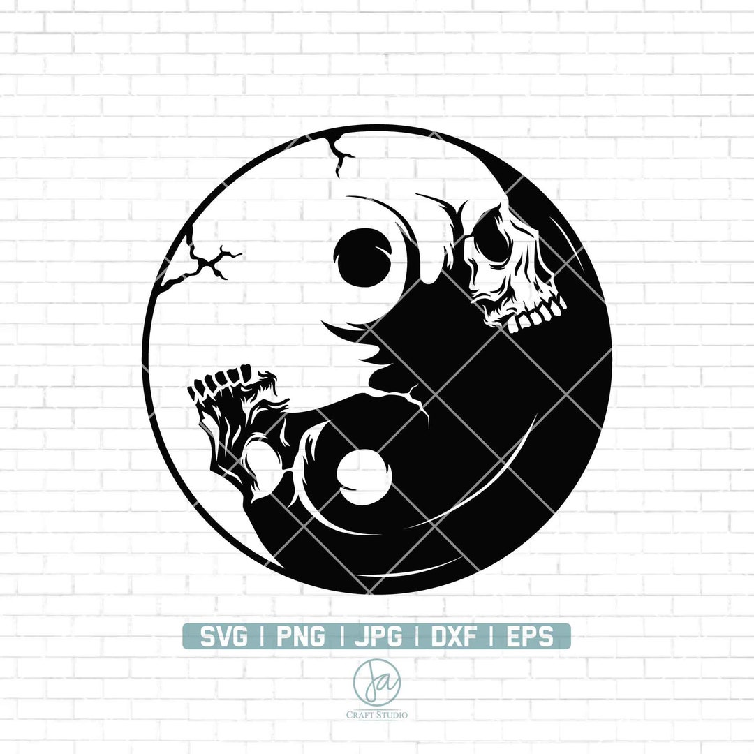 Yin Yang Skull SVG | Yinyang SVG | Skull Clipart | Gothic
