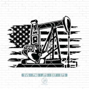 US Oil Rig Svg | Oil Drilling svg | Oil Derrick Svg | Oil Field svg | Oil Pump Svg | Oil Rig Svg Cut Files for Cricut | Png Dxf Jpg Eps