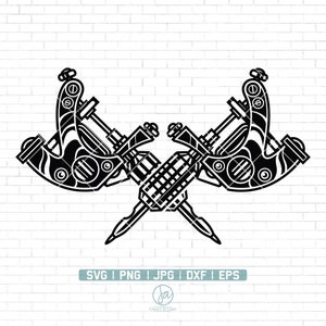 Crossed Tattoo Machine Svg | Tattoo Shop SVG | Tattoo SVG | Tattoo Art | Got Ink Tattoo Machine Svg | Svg Files for Cricut and Silhouette