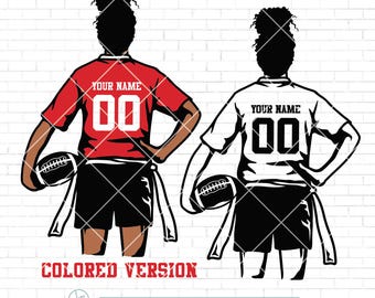 Flag Football Girl Svg | Personalized Name | Flag Football Player Svg | Flag Football Season | Football Shirt | Sublimation Designs | Png