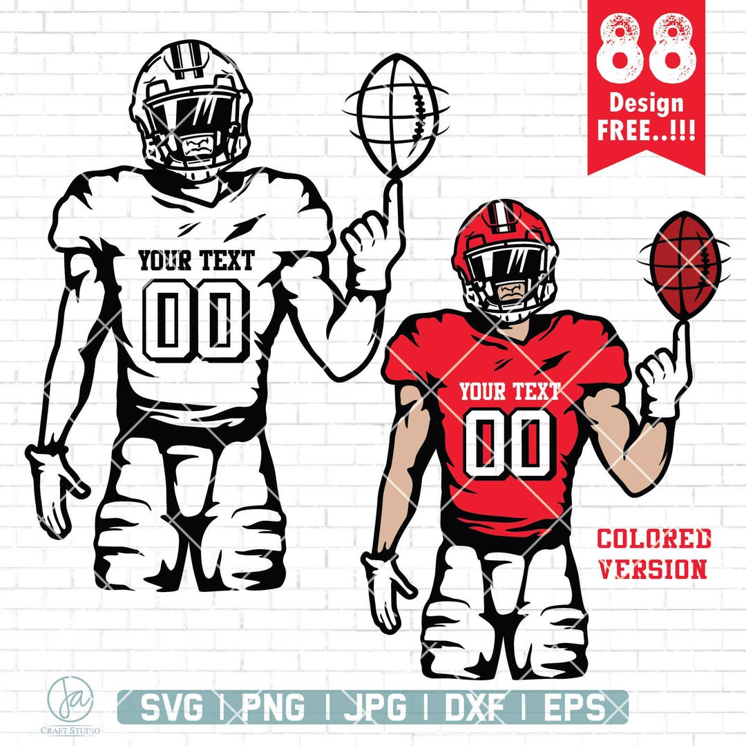 Football Player Svg | Customized Football Player Svg | Football Svg ...