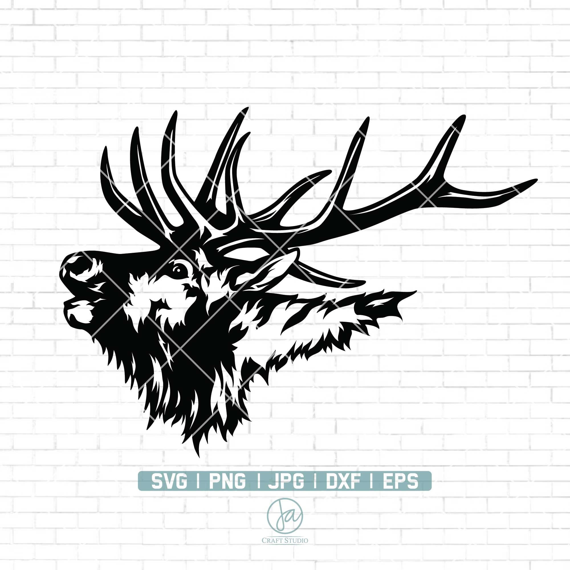 Elk Deer Svg Elk Antler Svg Deer Clipart Deer Hunter Svg - Etsy