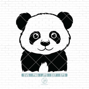 Niedliche Panda Svg | Panda Svg | Niedliche Tier svg | Baby Panda Svg | Animal Svg | Panda Clipart | Panda Svg Cut Dateien für Cricut | Png Dxf Eps