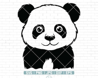 Cute Panda Svg | Panda Svg | Cute Animal Svg | Baby Panda Svg | Animal Svg | Panda Clipart | Panda Svg Cut Files for Cricut | Png Dxf Eps