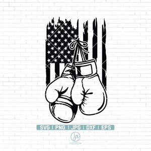 Guantes de boxeo estadounidenses Svg / Guantes de boxeo Clipart / American Boxer Svg / Sport Fighting Fighter Svg / Svg Files for Cricut and Silhouette / Png