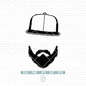 Bartmann mit Papa Mütze Svg | Badass Bart Papa Svg | Dad life Svg | Bartmann Svg | Papa Mütze | Bartmann Svg Dateien für Cricut und Silhouette