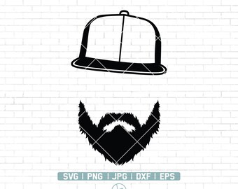Beard Man with Dad hat Svg | Badass Beard Dad Svg | Dad life Svg | Beard man Svg | Dad Hat | Beard Man Svg Files for cricut  and Silhouette
