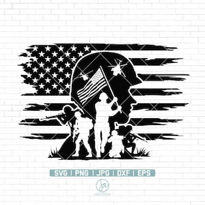 US Soldier Svg Datei | US Soldier Scene Svg | Militärsvg | Veteran Soldat svg | US Flagge svg | Soldat Schnittdatei | Militär png | Png Dxf Eps