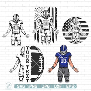 Football Svg Bundle | Football Player Svg | Custom Football Player Svg | Football Name Svg | Football Svg Files For Cricut | Png Dxf Jpg Eps