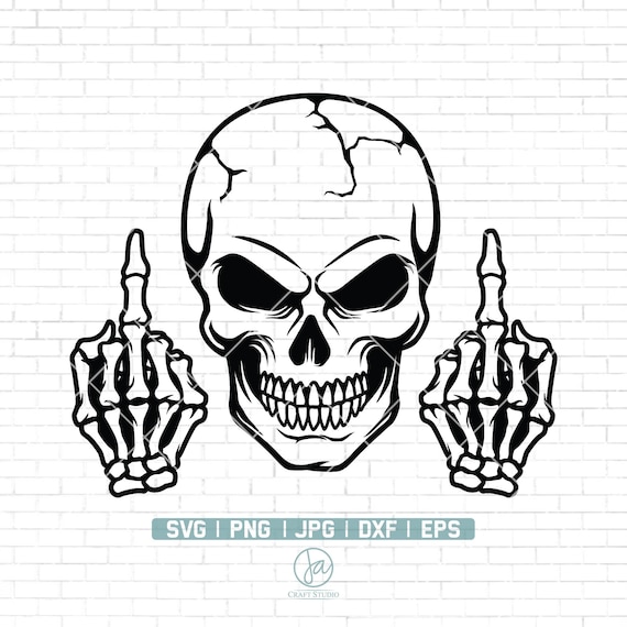 Totenkopf Mittelfinger Svg Totenkopf SVG Skelett SVG Totenkopf Clipart  Skull Cut Dateien für Silhouette Dateien für Cricut Png Dxf Jpg Eps -   Österreich