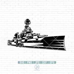Battleship SVG | Warship SVG | Destroyer SVG | Navy Armored Boat Shipping Vessel | Battle Ship Svg Files for Cricut | Digital Png Dxf Eps