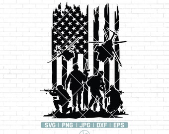 Veteran Soldier svg | US Soldier SVG File | Military svg | Military Soldiers with Flag Svg | US flag svg | Military png | Soldier Cut File