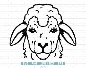 Lamb Svg File | Sheep Svg | Sheep Clipart | Easter svg | Animal Face svg | Spring svg | Religious svg | Cricut & Silhouette | Png Dxf Eps