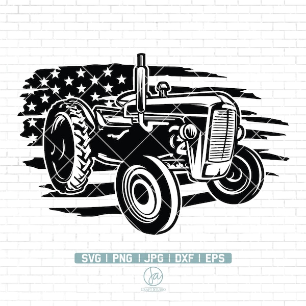 Us Farm Tractor Svg | Us Tractor Svg | Farm Tractor Png | Tractor Clipart | Tractor Svg | Tractor Files for Cricut | Tractor Cut Files