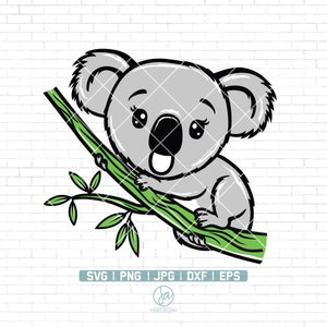 Baby Koala svg | Koala svg | Cute Koala svg | Animal svg | Koala Png | Koala Clipart | Australia Svg | Flowers Koala svg | Koala Cut Files