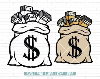 Money Bag SVG Money Bag With Dollar Sign Money Bag Clipart