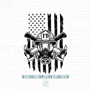 消防士の米国旗 SVG | 消防士 svg | 消防署 svg | 消防救助 svg | 消防斧 svg | 愛国心 svg | 消防士のカット ファイル | PNG