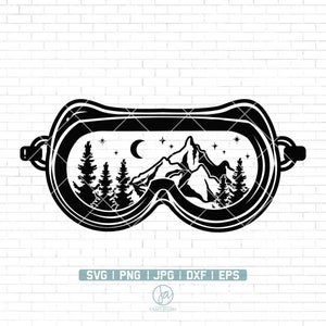 Lunettes de neige Mountain Svg | Ski svg | Montagne svg | Clipart de montagne | Lunettes de ski svg | Lunettes de snowboard | Snowboard svg | Png Dxf