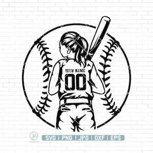 Personalized Name Svg, Softball Player Svg, Softball Team Svg, Softball Mom Svg, Softball Player Clipart, Softball Cutfile, Baseball Svg