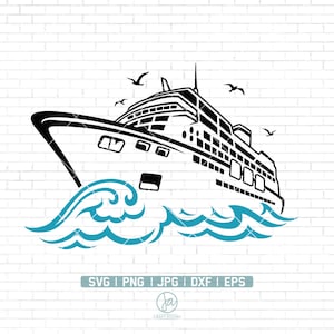 Cruise Ship SVG | Cruise Vacation svg | Boat svg | Ship svg | Yacht svg | Cruise Ship Vector | Cricut & Silhouette | Digital | Png Dxf Eps
