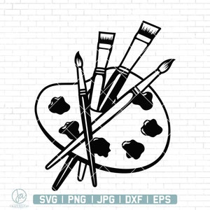 Art Painter Paintbrush SVG | Artist Clip Art Cut File | Paint Palette svg | Art Class | Teacher | Instant Digital Download | Png Dxf Jpg Eps