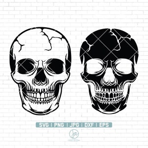 Skull Head Svg | Skull Svg | Skull Illustration | Skull Shirt | Skull Silhouette | Skull Png | Skull Svg File for Cricut and Silhouette