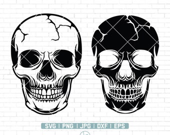 Skull Head Svg | Skull Svg | Skull Illustration | Skull Shirt | Skull Silhouette | Skull Png | Skull Svg File for Cricut and Silhouette