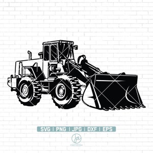 Loader Truck Svg | Construction Truck Svg | Bulldozer Clipart | Heavy Equipment Bulldozer | Loader Truck Driver Svg | Backhoe Loader Svg
