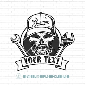 Skull Mechanic Svg Png • Wrenches Svg • Tools Svg • Repair Svg • Skull Svg • Bearded Skull Svg • Digital Download • Instant Download