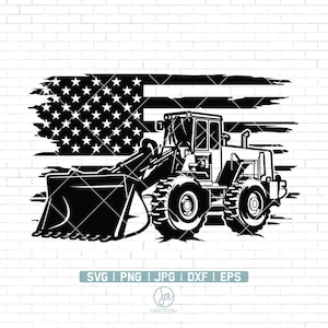 Us Loader Truck Svg | Construction Truck Svg | Bulldozer Clipart | Heavy Equipment Bulldozer | Loader Truck Driver Svg | Backhoe Loader Svg